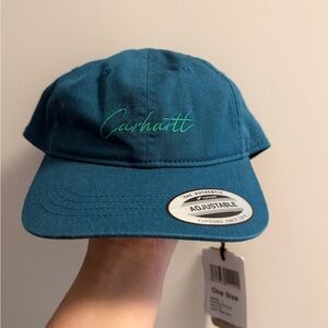 Carhartt Deep Teal Curved Brim Cap with Script Logo